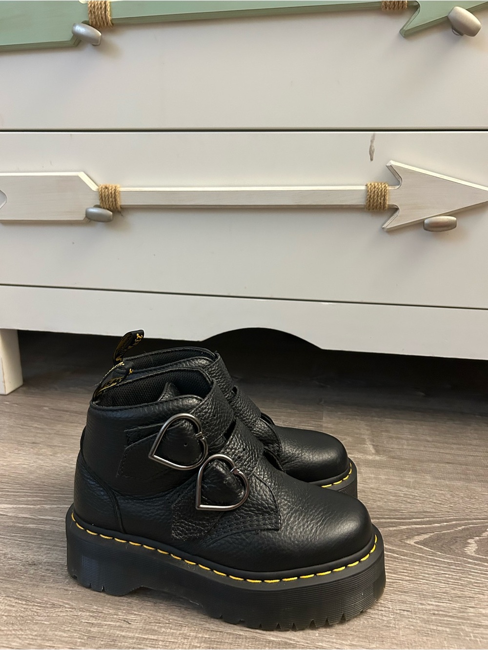 Dr Martens Heart Buckle Platforms Size 7